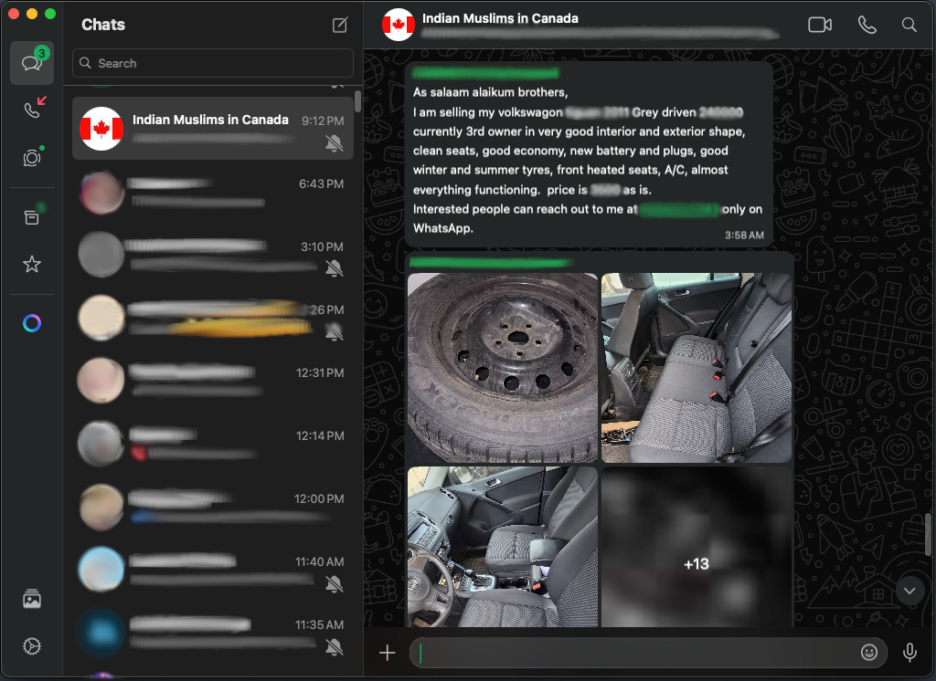 WhatsApp Desktop — Indian Muslims in Canada group